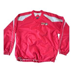 US Marine Corps Jacket Men's Large‎ Red & White Pullover TRIATHLON Embroidered